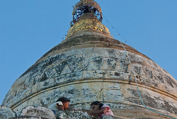 Irrawaddy River Stupa at Dusk