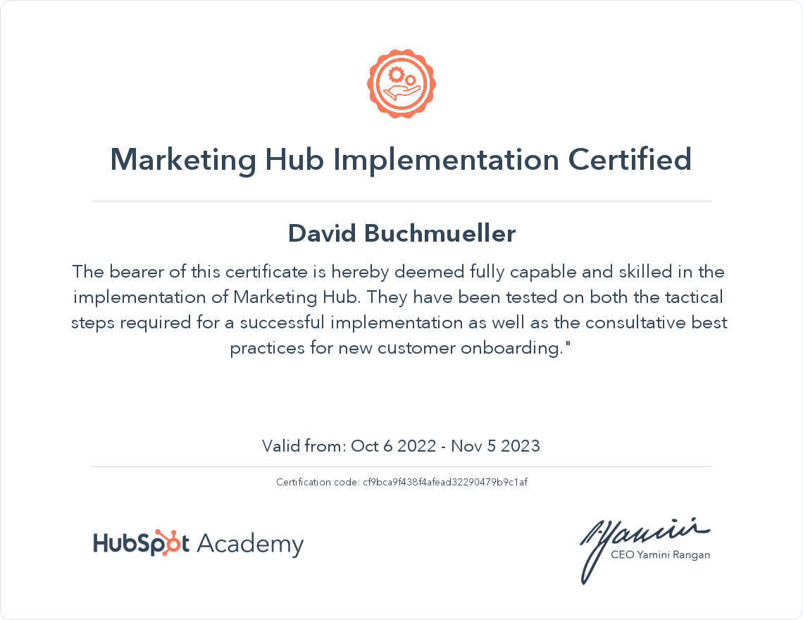 Hubspot-Marketing-Hub-Certification